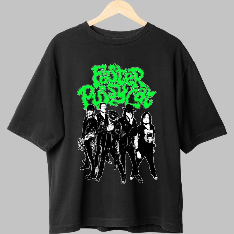 Tricou Faster Pussycat - Rock Glam Anii -80 fata