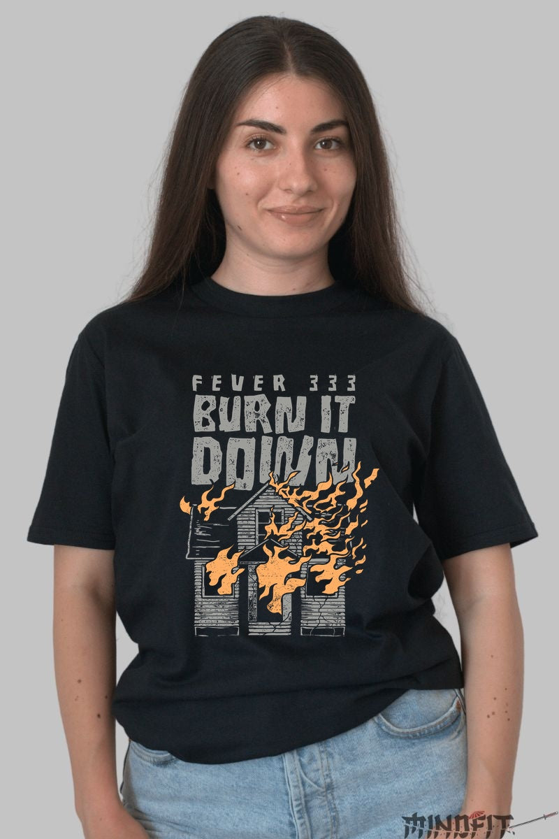 Tricou Fever 333 - Burn It Down Edition dama negru