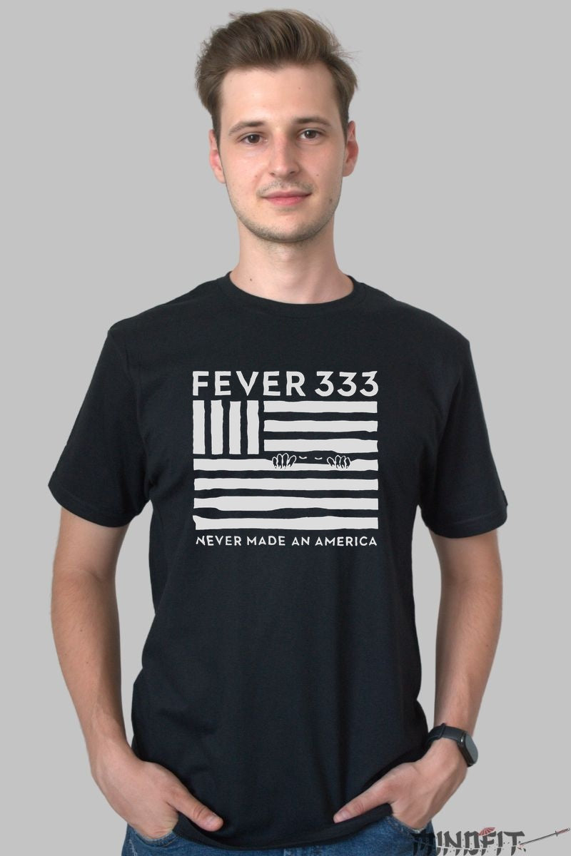Tricou Fever 333 - Never Made An America barbat negru