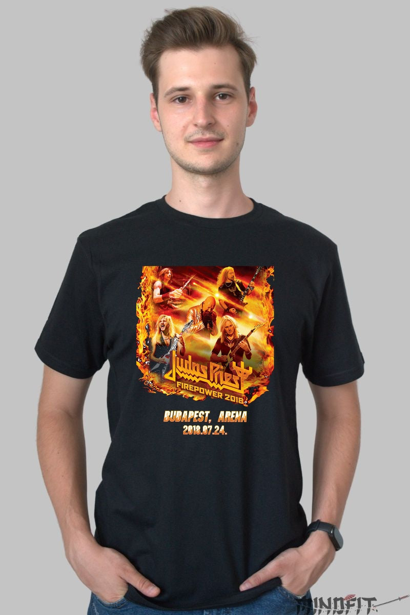 Tricou Firepower Judas Priest - Concert Legendar Budapesta barbat negru