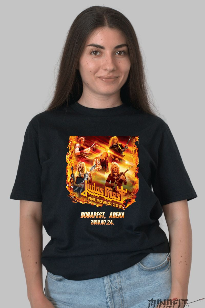 Tricou Firepower Judas Priest - Concert Legendar Budapesta dama negru