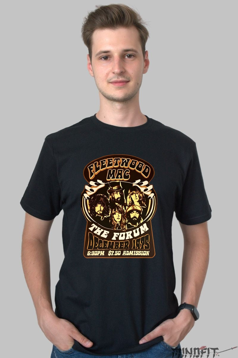 Tricou Fleetwood Mac - Concert The Forum 1975 barbat negru