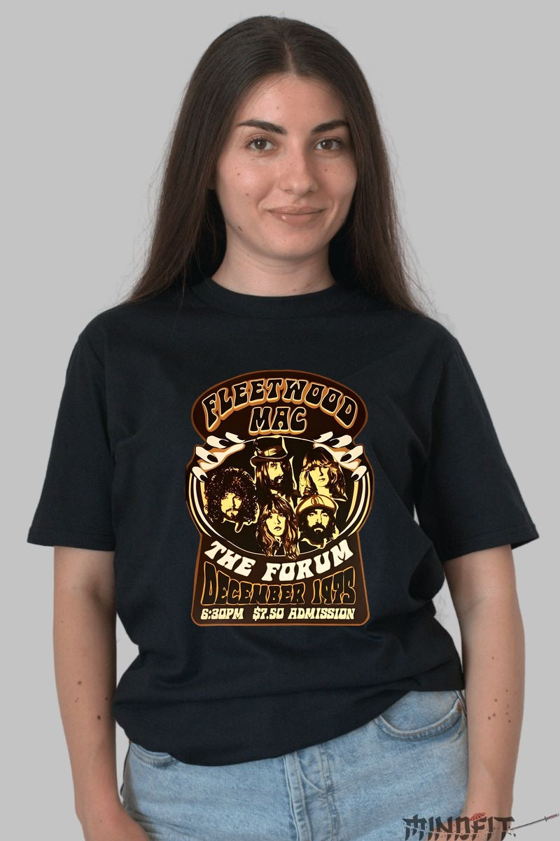 Tricou Fleetwood Mac - Concert The Forum 1975 dama negru