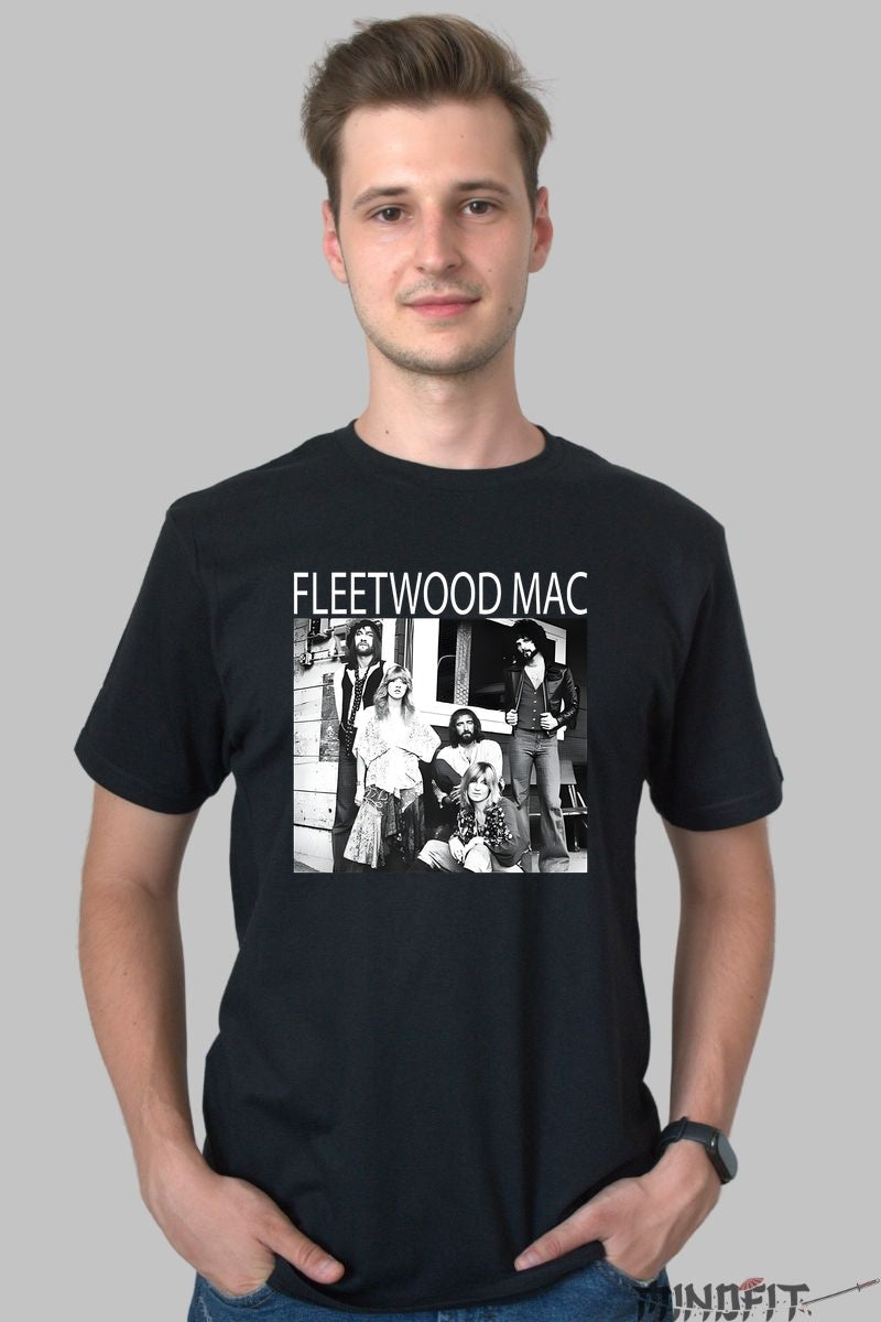 Tricou Fleetwood Mac - Portret Vintage Iconic barbat negru