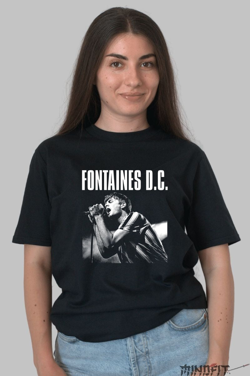 Tricou Fontaines D.C. - Energie Post-Punk Irlandeza dama negru