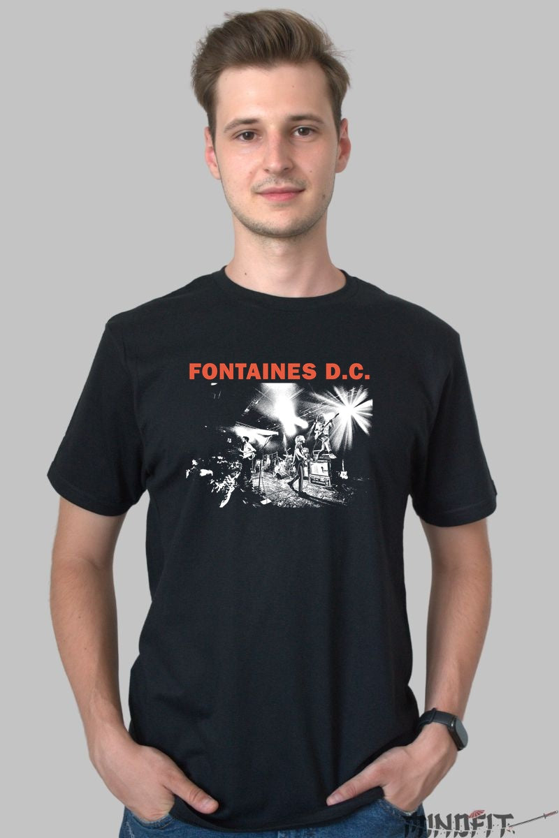 Tricou Fontaines D.C. - Live Raw Energy barbat negru