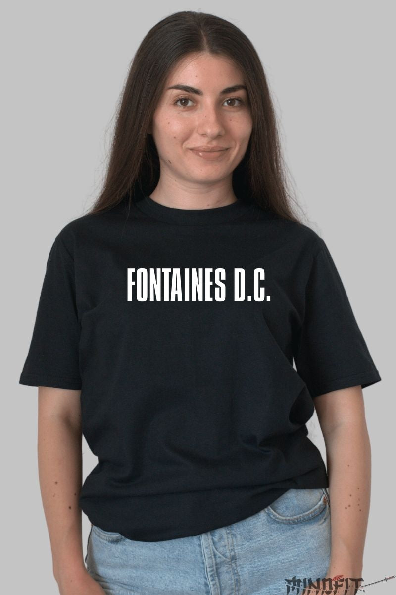 Tricou Fontaines D.C. - Minimalist Post-Punk dama negru