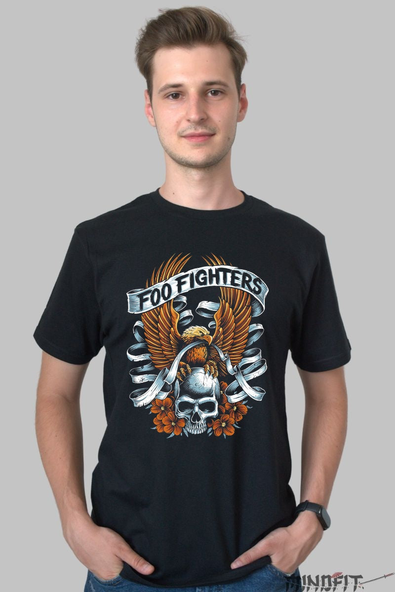 Tricou Foo Fighters - Skull & Eagle Edition barbat negru