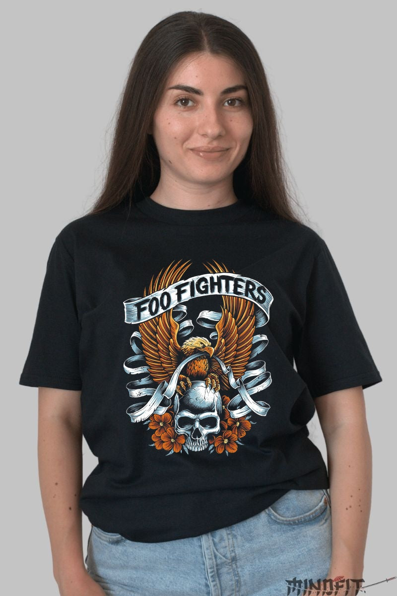 Tricou Foo Fighters - Skull & Eagle Edition dama negru