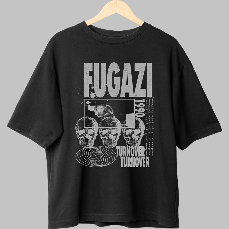 Tricou Fugazi 1990 - Turnover Skull Edition fata