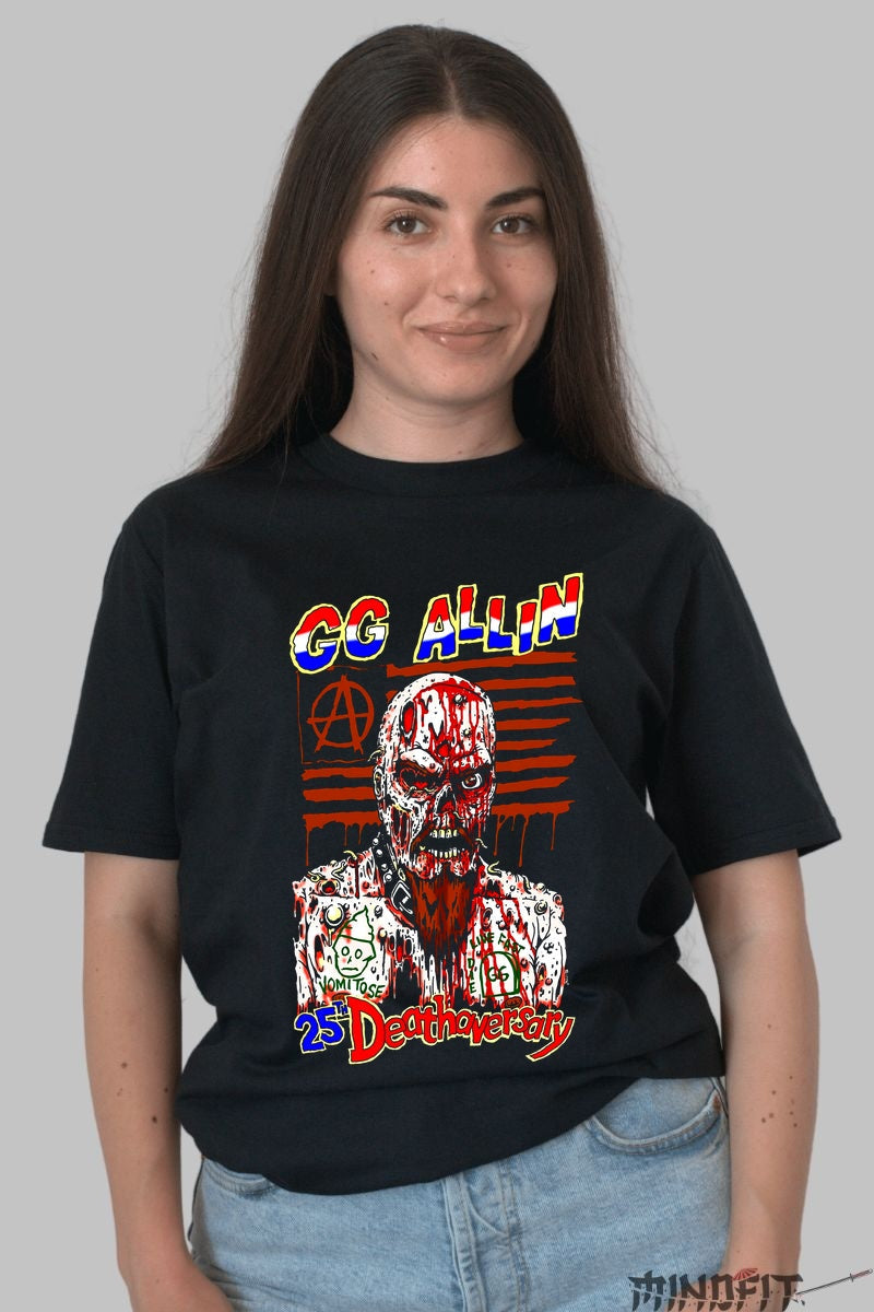 Tricou GG Allin - 25th Deathiversary dama negru