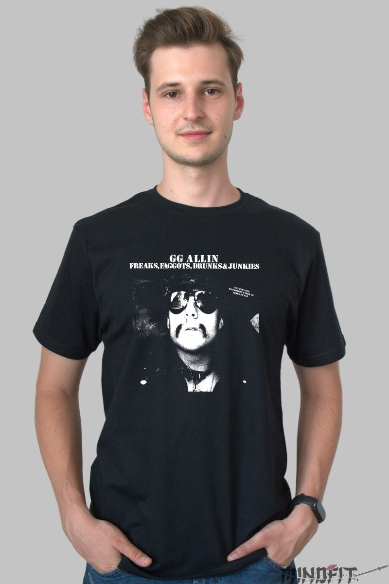 Tricou GG Allin - Freaks, Drunks & Junkies barbat negru