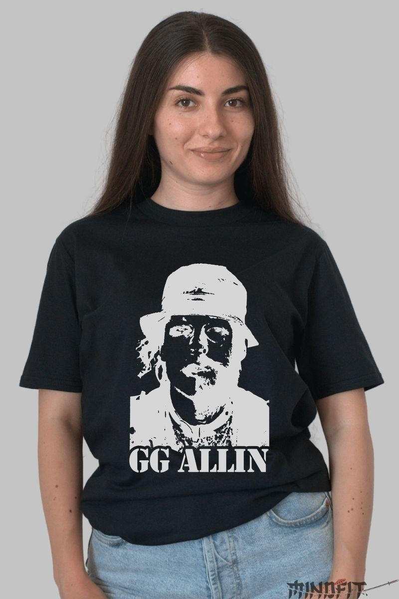 Tricou GG Allin - Punk Raw & Rebellious dama negru