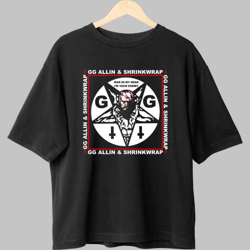 Tricou GG Allin & Shrinkwrap - War in My Head fata