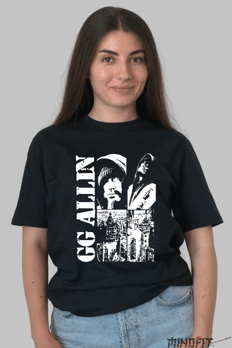 Tricou GG Allin - Underground Punk Energy dama negru