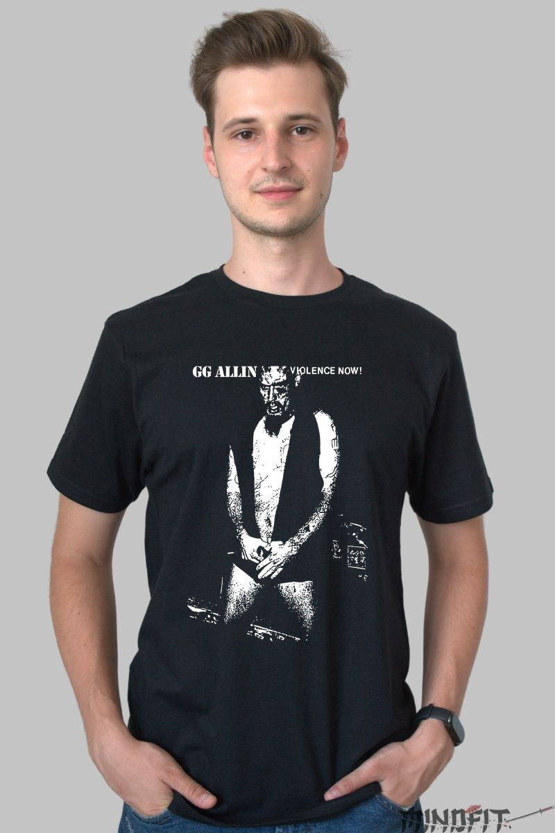 Tricou GG Allin - Violence Now! barbat negru