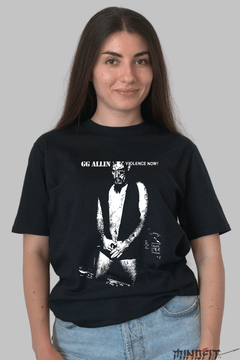 Tricou GG Allin - Violence Now! dama negru