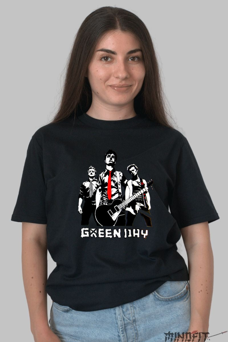 Tricou Green Day - Rebel Punk Portrait dama negru