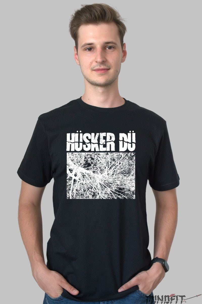 Tricou Husker Du - Arta post-hardcore in grafica cruda barbat negru