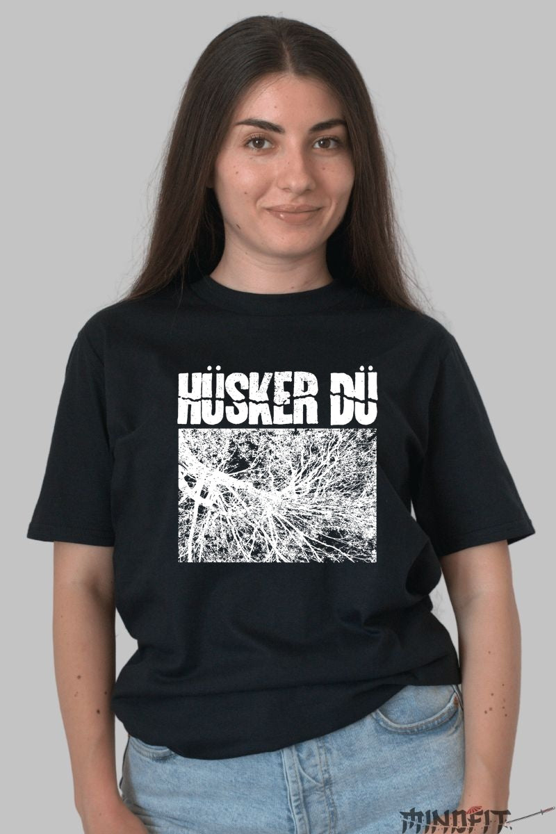 Tricou Husker Du - Arta post-hardcore in grafica cruda dama negru