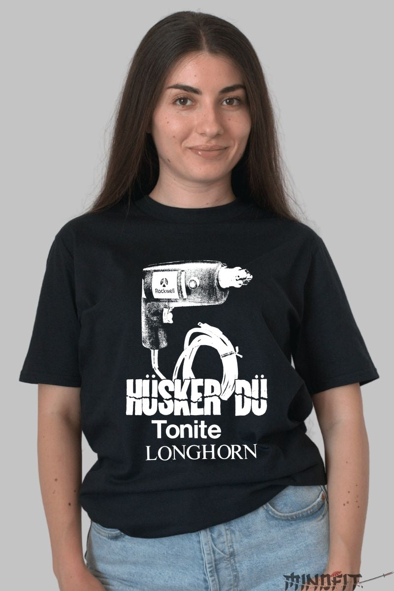 Tricou Huker Du- Longhorn Tonite dama negru