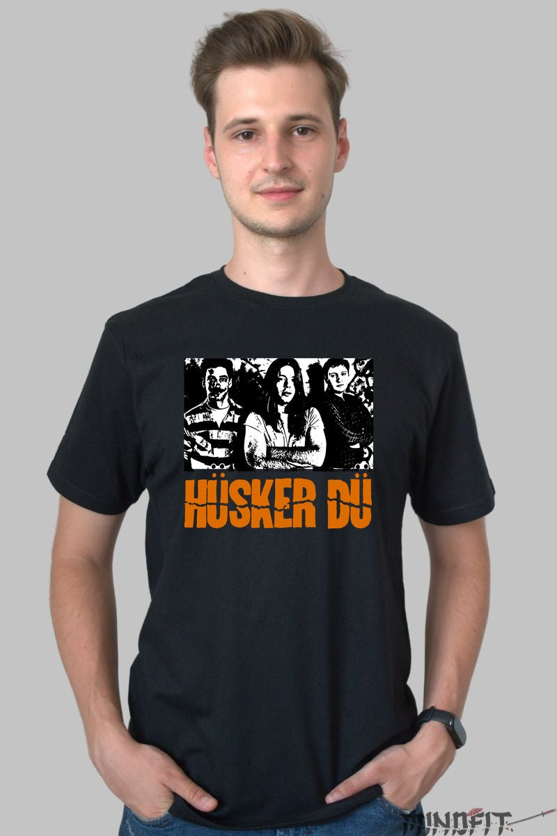 Tricou Huker Du- Punk Attitude Anii '80 barbat negru
