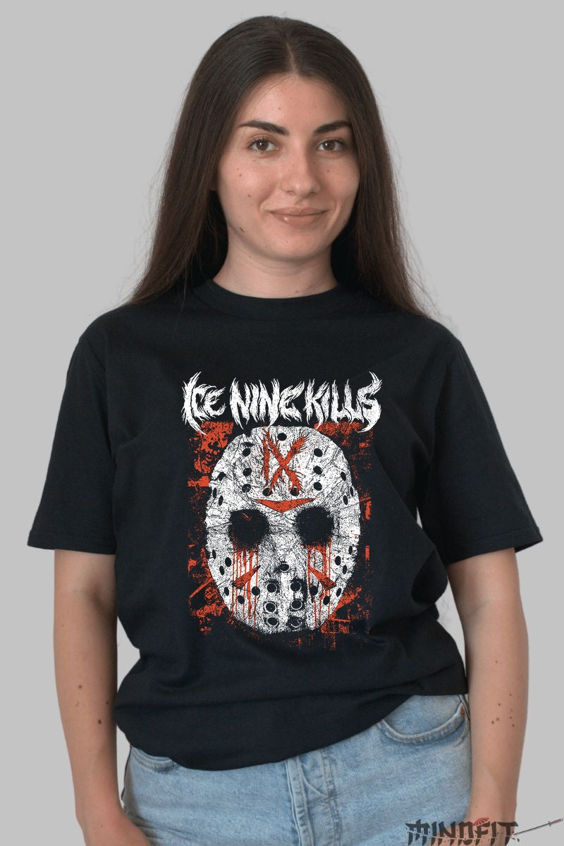 Tricou Ice Nine Kills - Masca Horror Iconica dama negru