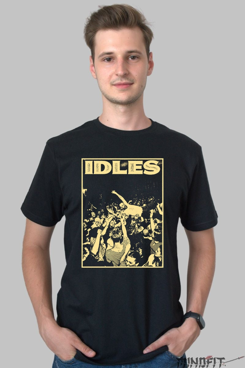 Tricou IDLES - Punk Energy Crowd Dive barbat negru