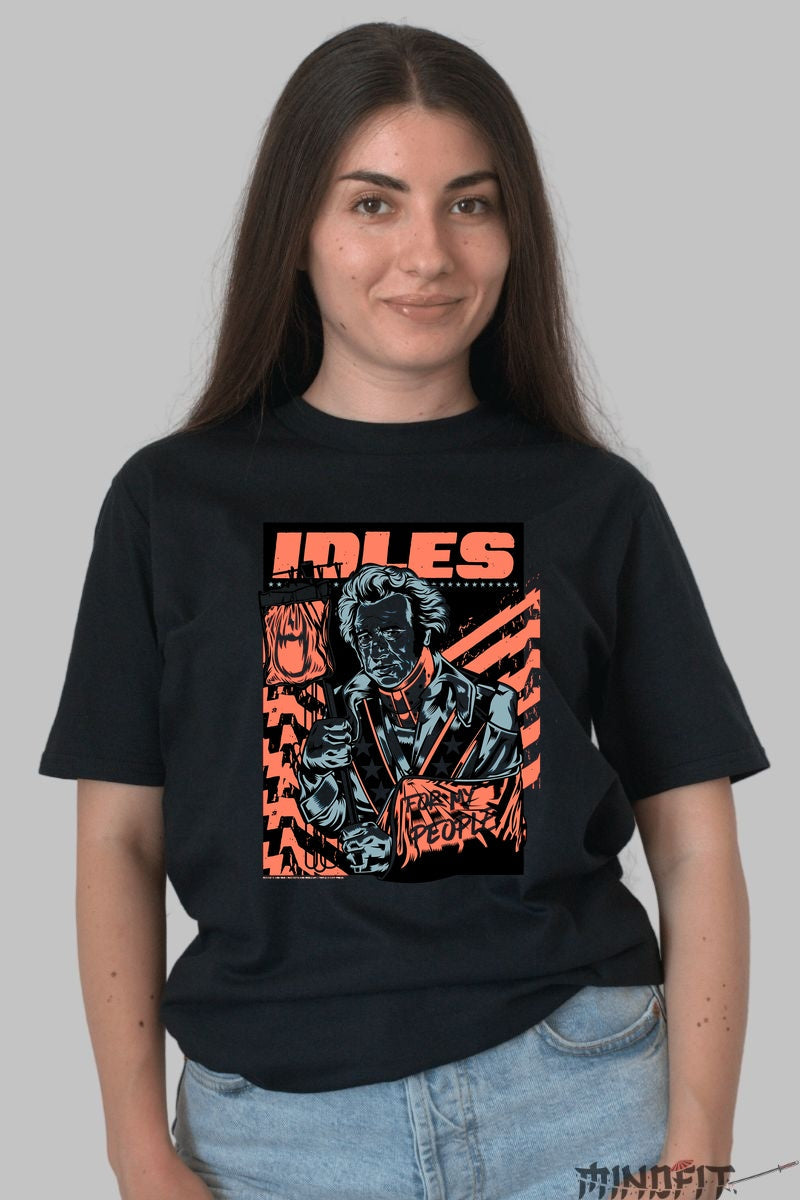 Tricou IDLES - Rebel Art Manifest dama negru
