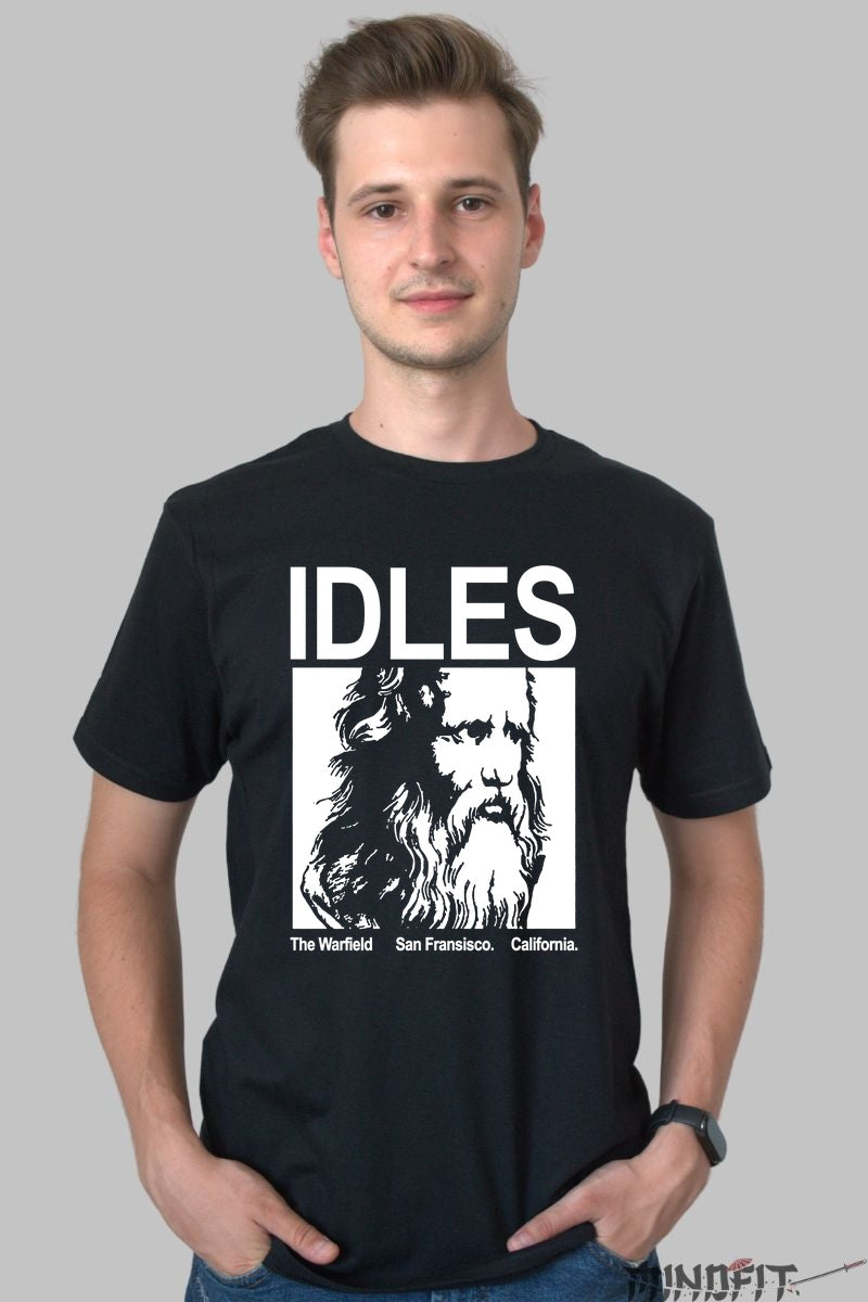 Tricou IDLES - The Warfield California Tour barbat negru