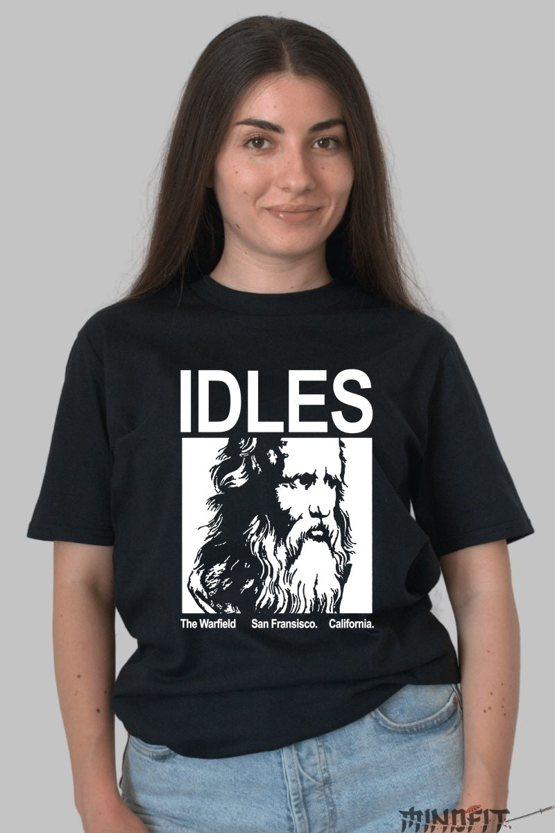 Tricou IDLES - The Warfield California Tour dama negru