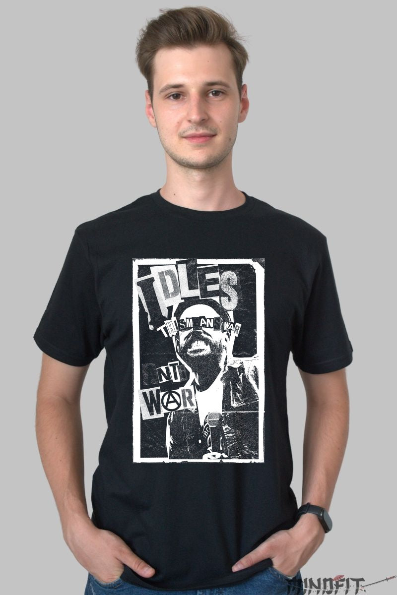 Tricou IDLES - This Man Is Not At War barbat negru