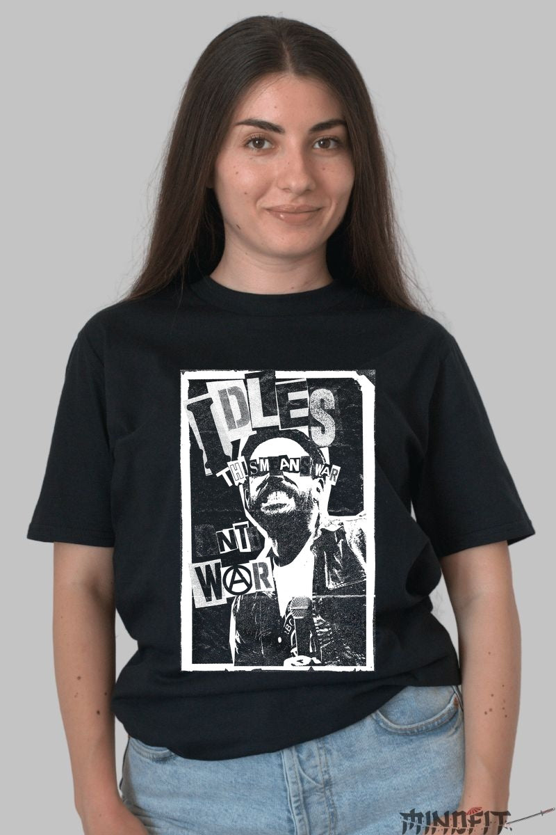 Tricou IDLES - This Man Is Not At War dama negru