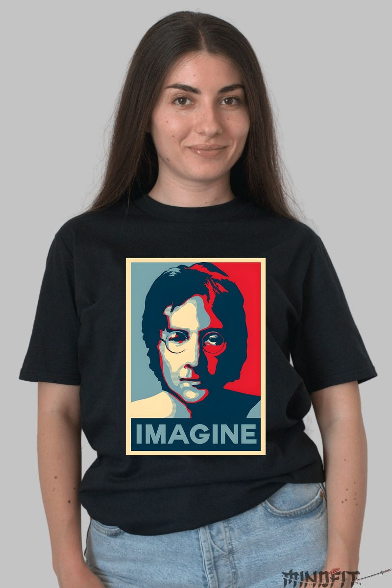 Tricou Imagine - Portret Iconic Pop Art dama negru