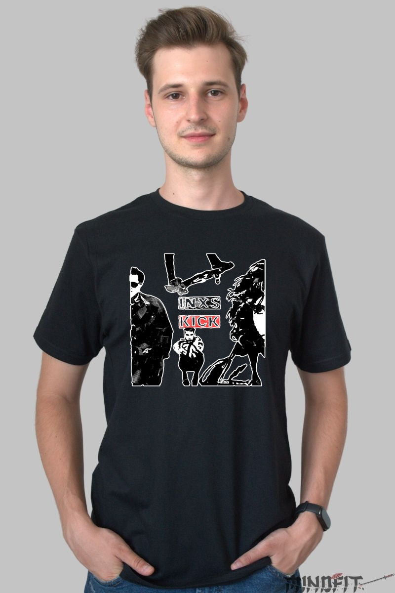 Tricou INXS Kick - Energie urbana si stil alternativ barbat negru