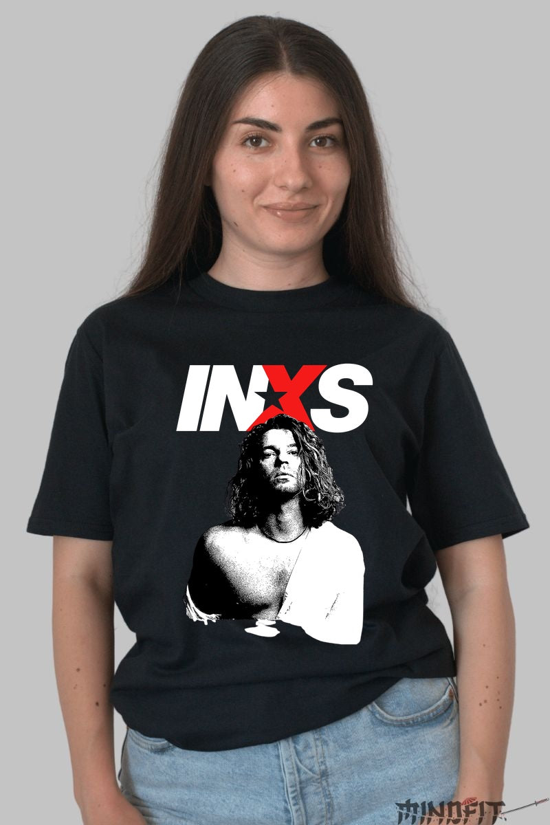 Tricou INXS - Rock Iconic Portrait dama negru