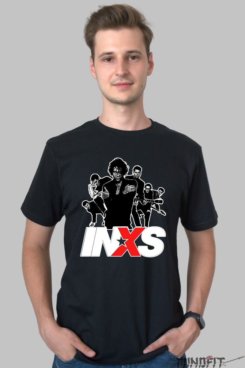 Tricou INXS - Siluete Rock Legendare barbat negru