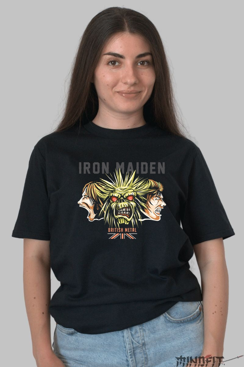 Tricou Iron Maiden - British Metal Iconic dama negru