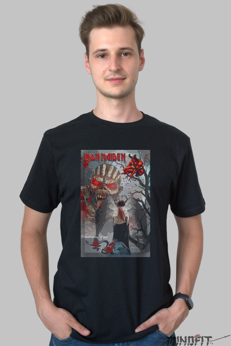 Tricou Iron Maiden - Demonland Art Graphic barbat negru