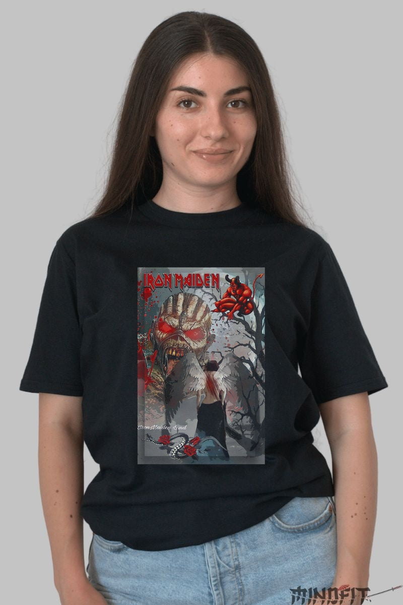 Tricou Iron Maiden - Demonland Art Graphic dama negru