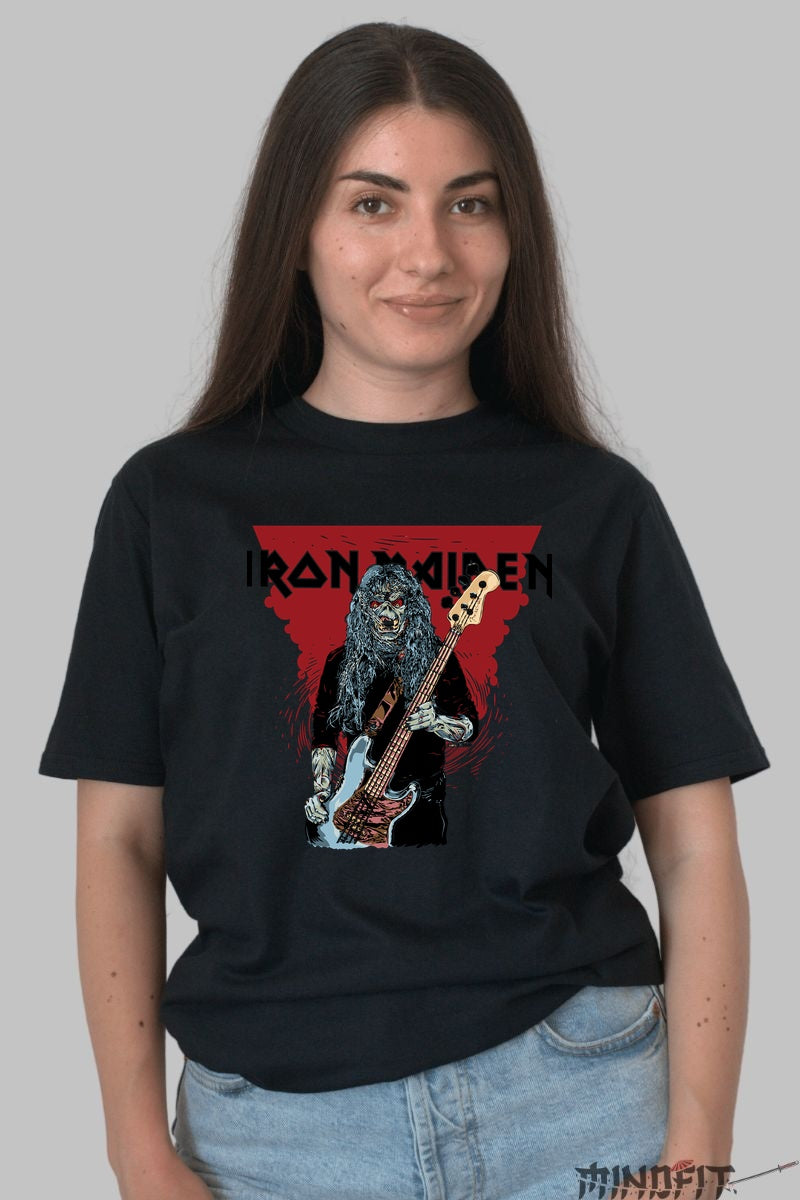 Tricou Iron Maiden - Eddie Bass Attack dama negru