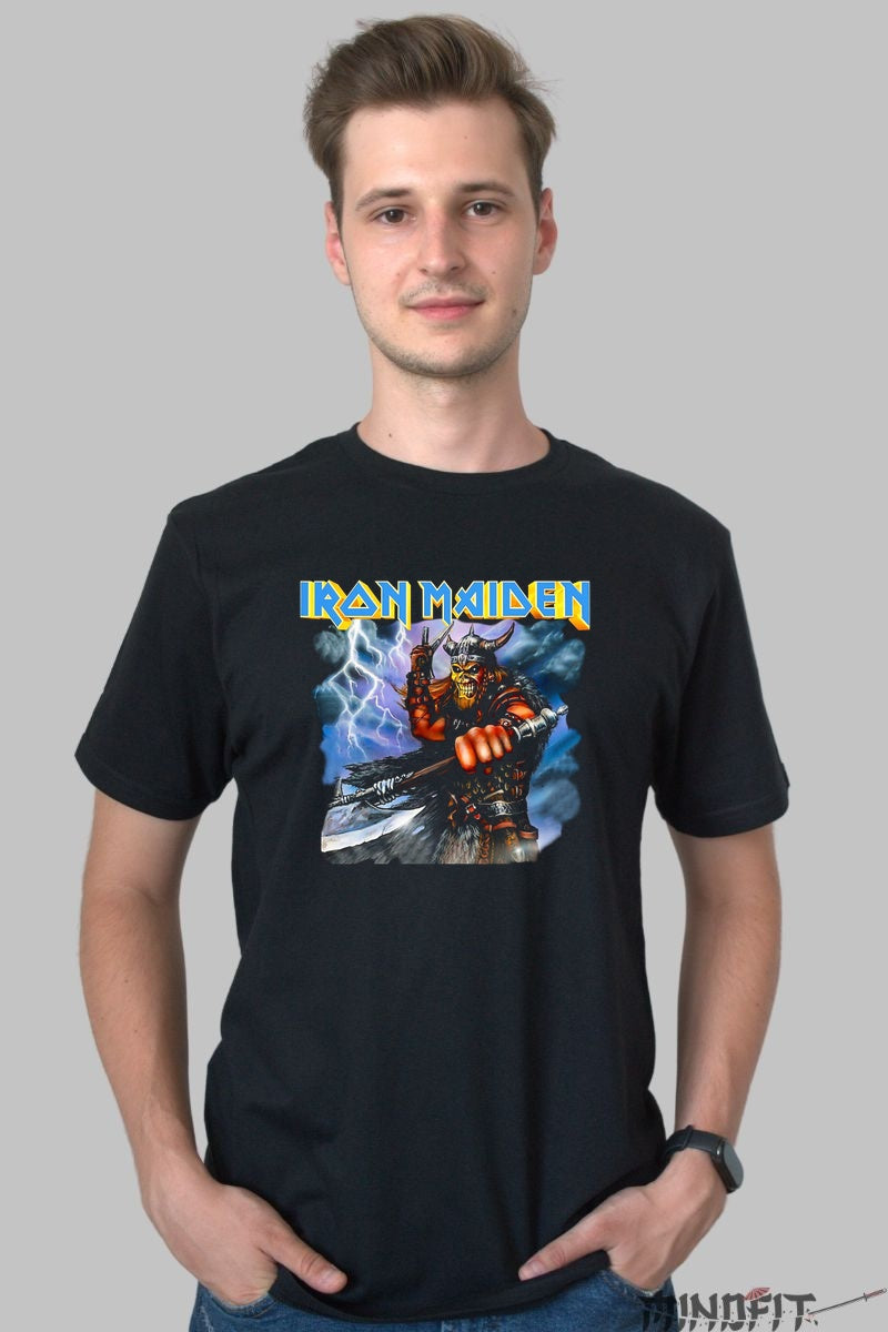 Tricou Iron Maiden - Eddie Razboinicul Fulgerului barbat negru
