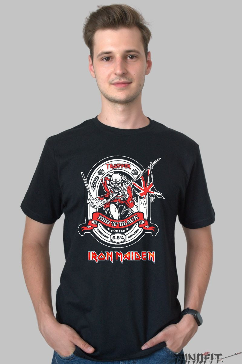 Tricou Iron Maiden - Red -N- Black Porter Edition barbat negru