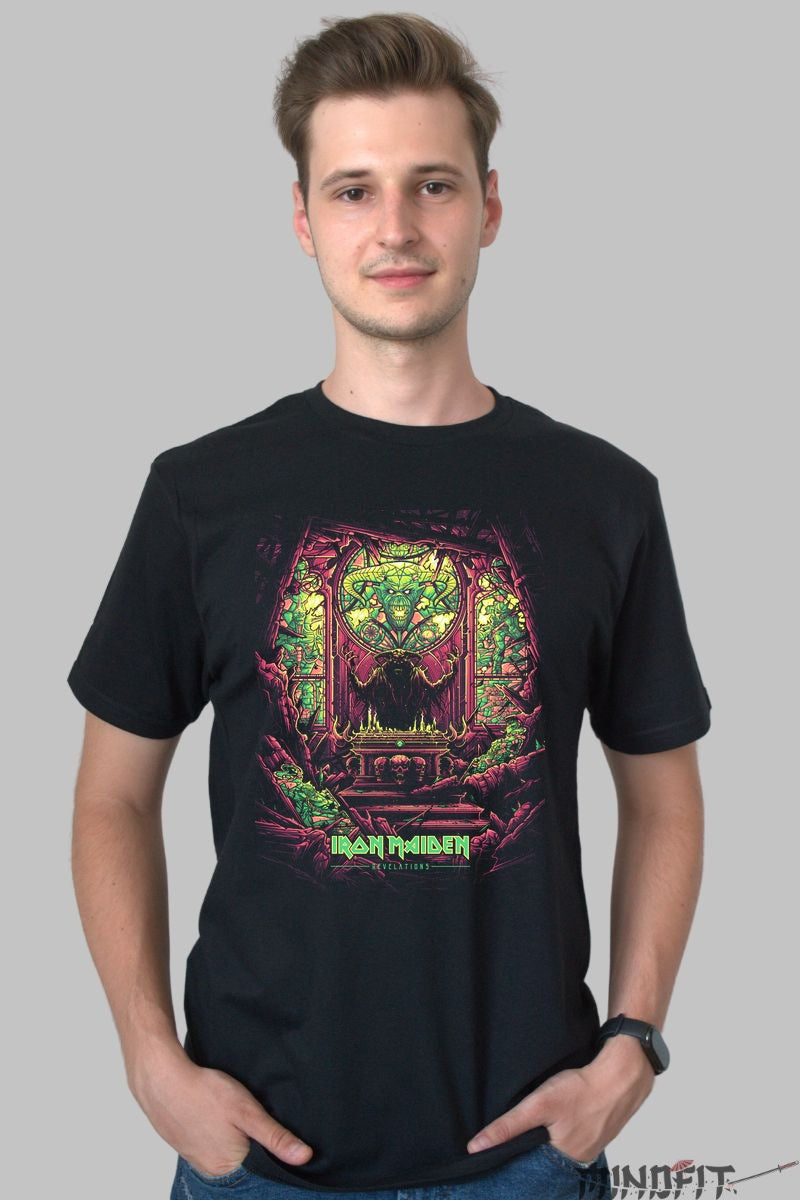 Tricou Iron Maiden - Revelations Temple Art barbat negru