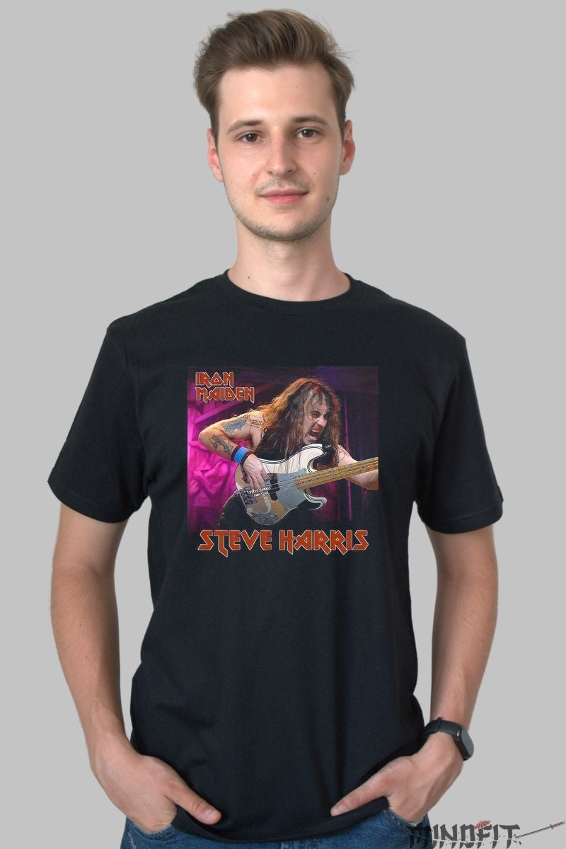 Tricou Iron Maiden - Steve Harris Live Impact barbat negru