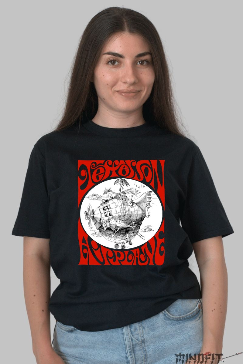 Tricou Jefferson Airplane - Psych Rock Voyage dama negru
