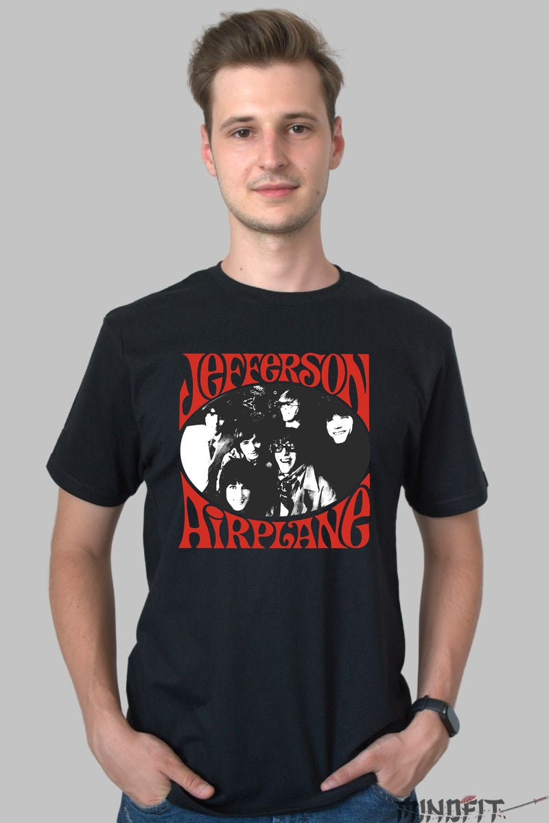 Tricou Jefferson Airplane - Psychedelic Portrait Vibes barbat negru