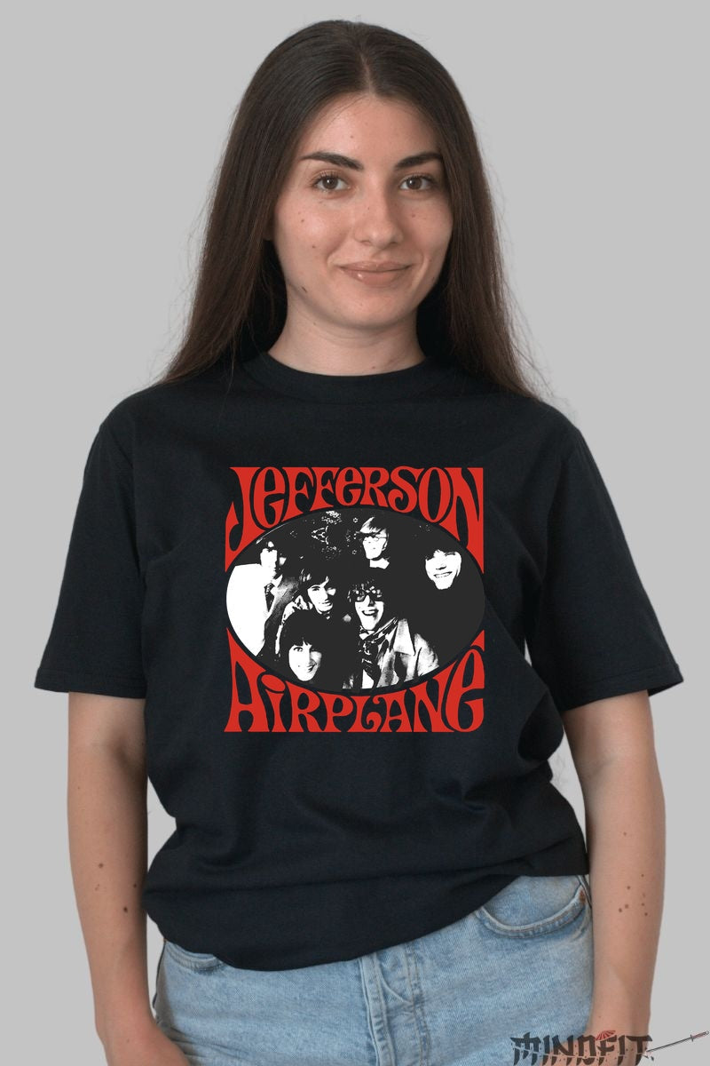 Tricou Jefferson Airplane - Psychedelic Portrait Vibes dama negru