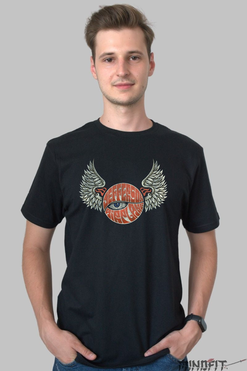 Tricou Jefferson Airplane - Psychedelic Wings barbat negru