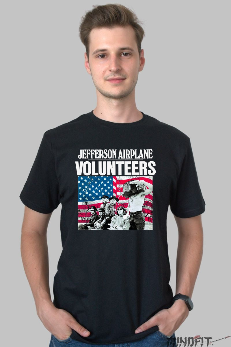 Tricou Jefferson Airplane - Volunteers Vintage barbat negru